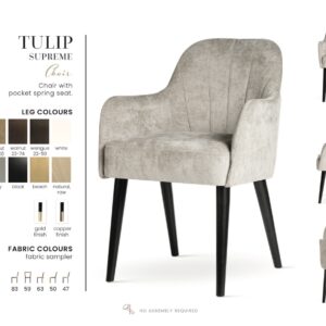 TULIP SUPREME étkezőszék | táskarugós étkezőszék, választható szövet / lábszín